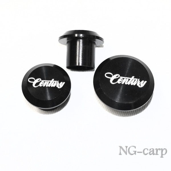 Century Metallplug Flach Mit Centry Logo Abschlusskappe (Schwarz)